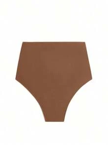Swim Vcay Bragas bikini de cintura alta fruncido - Café integral - Ver 3