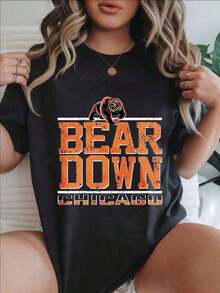 Premium Unisex Casual T-Shirts With Chicago Bear Print, Modern Casual T-Shirt For Women, Suitable For All Seasons
Unisex Black Cotton T-Shirt, Loose Fit, Comfortable, Urban Vintage Style. - 黑色 - 查看 1