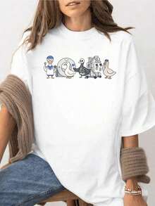 1 pieza de camiseta vintage de los 90s Y2K para mujer - Camiseta 100% suave de cuello redondo y manga corta con estampado de ganso para técnicos radiológicos, camiseta divertida para técnicos de rayos X, ropa para técnicos radiológicos, camiseta de ganso para CT y MRI, regalo para profesionales, ropa casual para primavera, verano y otoño, camiseta casual de manga corta y cuello redondo para primavera y verano, ropa de mujer - ajuste cómodo para todas las estaciones, tallas S-2XL, 180g, 100% algodón, todos los diseños están impresos. Unisexo. - Estilo-1 - Ver 1