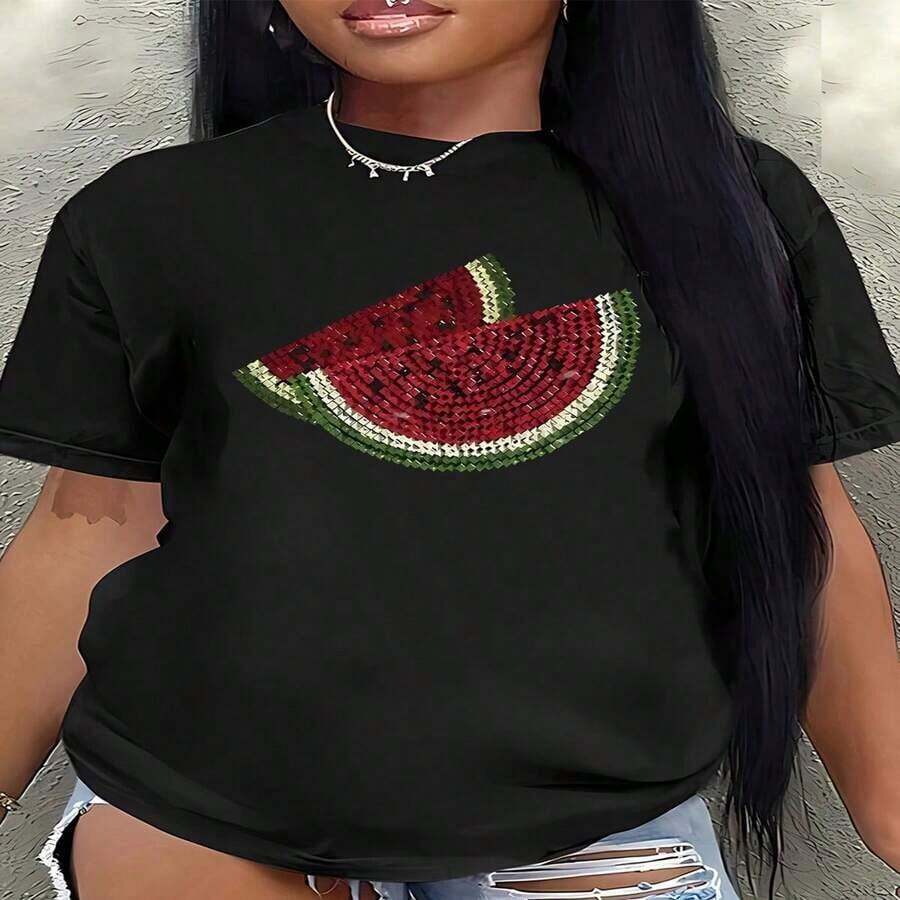 Camiseta negra de manga corta, ligera y duradera, con texto verde, perfecta para salidas informales en casa o en establecimientos de restauración, diseñada para la comodidad diaria. - Verde militar - Ver 1