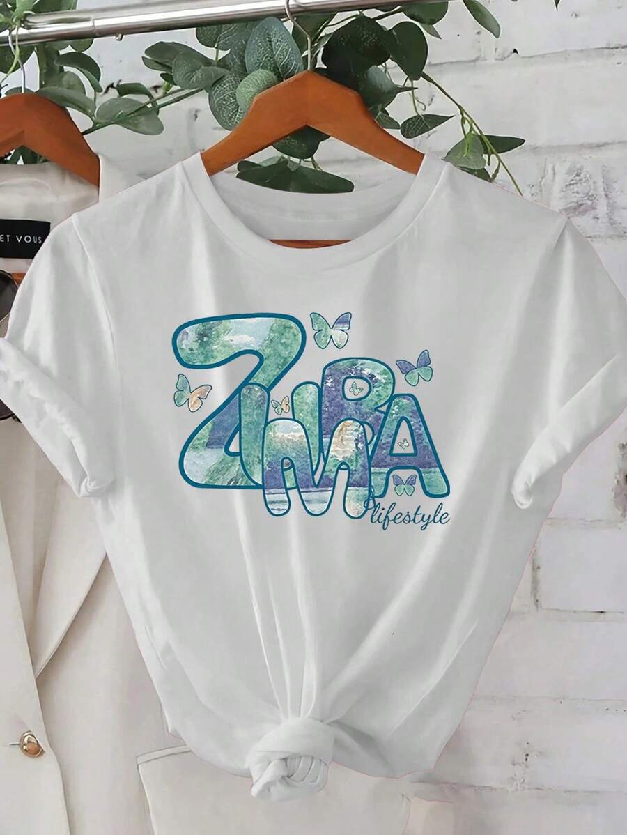 Women's Casual Top. Women's Casual Holiday T-Shirt, Short Sleeve With Round Neck Design, Suitable For Spring And Summer, Machine Washable, A New Fashion Item For Women, Versatile For Daily Wear, Size S, A Must-Have For Everyday Casual Wardrobe. - 白色 - 查看 1