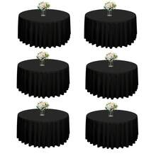 1pc 90"/120" Round White Polyester Tablecloth, Stain & Wrinkle Resistant, Washable, Suitable For Weddings, Parties, Restaurants - Multicolor - View 22