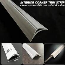PVC Multi-Functional Corner Trim, Self-Adhesive Arcuate Cabinet Edge Trim, Visible Cable Slot - A - View 4