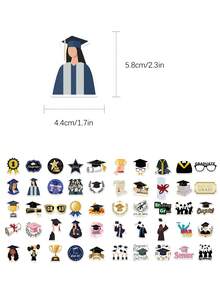 50pcs Graduation Season Stickers For Notebook, Phone Case, Guitar, Skateboard, Refrigerator Decor, Graduation Gift - Multicolor - View 6