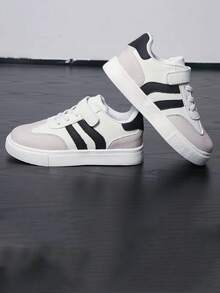 Kids' Fashionable Casual Minimalist Canvas Sneakers For Boys And Girls, Suitable For Spring And Autumn - Beige - View 2