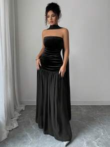 New Women's Long Dress, Tube Top, Elegant And Sophisticated Design, Flattering, Perfect For Gala Parties, Red Carpets, Weddings And Formal Events - 黑色 - 查看 5