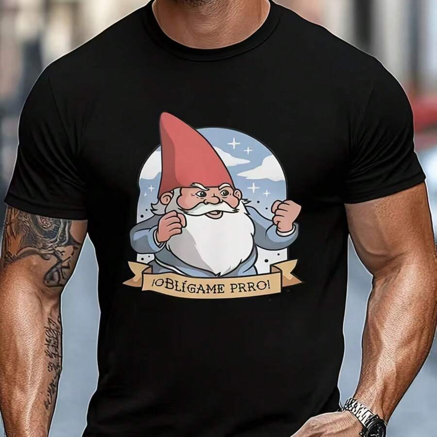 Printed T-Shirt For Men And Women - Black - View 1