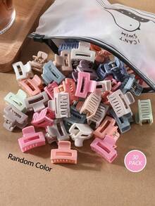 10/20/30pcs Colorful Mini Hair Clips Set | Cute Minimalist Geometric Design,2cm Bright Color Plastic Claw Clips (Random Color),Assorted Colors - Multicolor - View 5