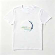 Surf Circular Playera de Algodón Blanca Estilo Playa Veraniega - Blanco - Ver 1