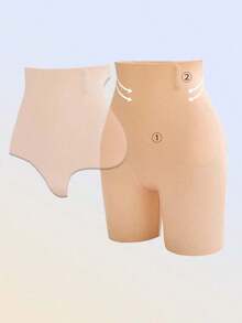 1 pieza Vestido de mujer con forma de cintura sin costuras con busto acolchado, vestido de Navidad moldeador, control de abdomen, levantador de glúteos, body - Albaricoque 2 - Ver 9