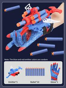 Spider Launcher Toy Set - Spider Web Suction Cup Soft Bullets, Spider Gloves, Superhero Roleplay Props, Worn On Arm For Kids, Family Interactive Game, Boys Girls Holiday Party Gift (Random Accessory Color) - Multicolor - View 11