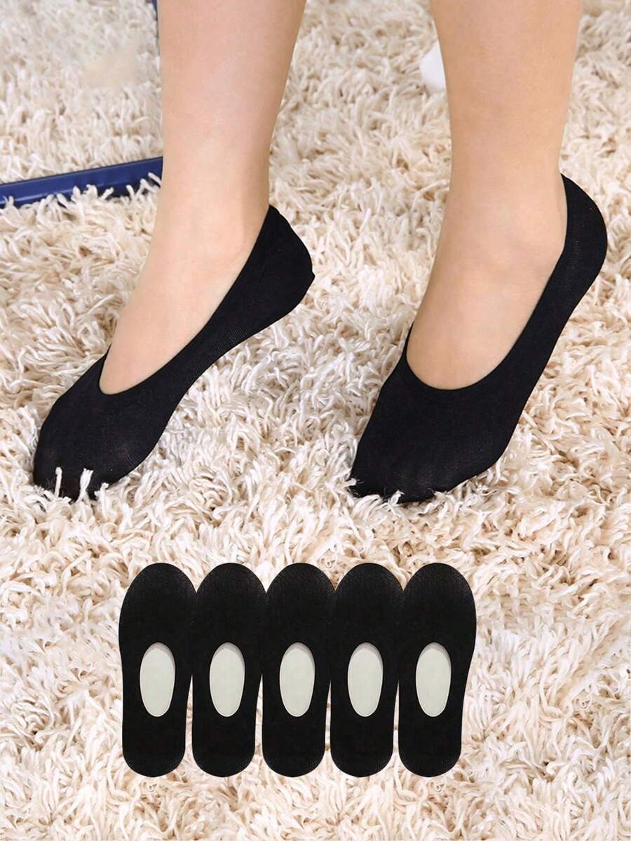 5 đôi tất nữ màu nude trong suốt, thiết kế lưới mỏng co giãn cao, chống trượt bằng silicon, kiểu dáng thuyền bóng. - Nhiều màu - Xem 1