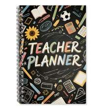 1pc Spiral Bound Teacher Planner Notebook, Back To School Theme, Suitable For Lesson Planning, Student Notes, Daily Reminders, Lined Pages With Date Section, Smooth Paper, Teacher Gifts | Essential For School | Learning Stationery - E - View 1