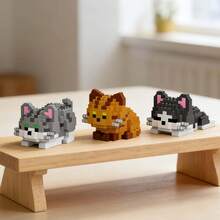 Micro-Particle Cute Cat Building Block Series, Children's Toy Building Block Set, Creative Fun 3D Assembly Blocks, Soft Stress Relief Gadget, Children's Educational Toy, Improve Children's Hands-On Ability, Classroom Reward Small Gift Recommendation, Warm Healing Desktop Decor, Suitable For Collection, Back To School/Birthday And Fashionable Small Gift Among Friends - Multicolor - View 8