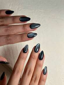 Bộ 24 móng chân giả acrylic màu đỏ pha lê mắt mèo phong cách Y2K, vừa khít hoàn hảo, kèm 1 keo dán và 1 dũa móng, thích hợp cho phụ nữ và bé gái sử dụng hàng ngày trong mùa hè. - màu đen - Xem 2