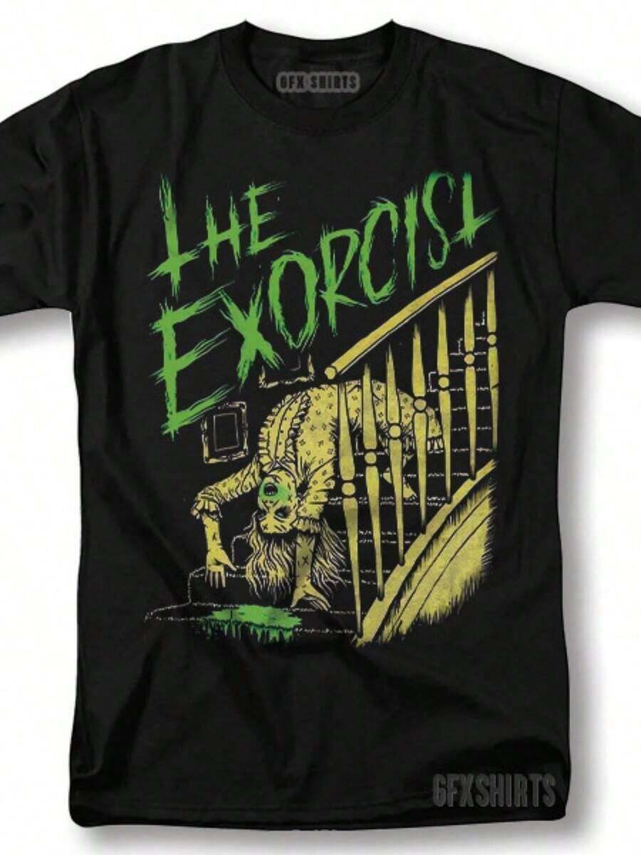 Premium Unisex Casual T-Shirts With Vintage Graphic Design From Classic Halloween Horror Movie - Exorcist T-Shirt (3) - 黑色 - 查看 1