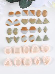 Mini Geometry Clay Cutters Molds, 11 Style Geometry Clay Cutters For Polymer Clay Earrings Bracelets Necklaces Making, DIY Clay Tools, Earring Making Kit - Geometry - View 6
