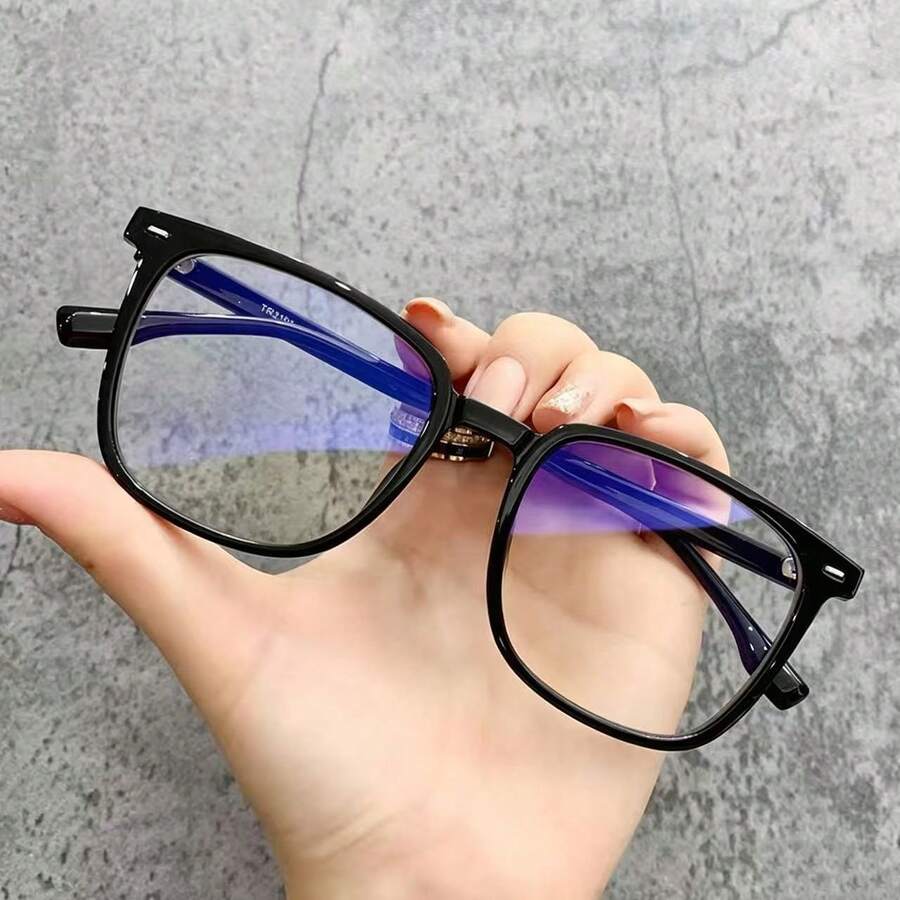1 Cặp kính thời trang unisex, kiểu dáng tối giản, hình vuông, tròng kính trong suốt - Trong sáng - Xem 1
