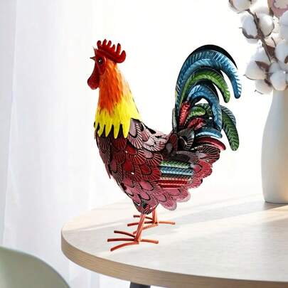 Vibrant Rooster Acrylic Garden Stake Decor Multicolor Painted Rooster Yard Art For Farmhouse Patio Outdoor Home Decoration
