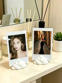 Fluffy Cloud-Shaped Photo Display Stand, Cloud-Shaped Photo Frame, Decorative Collectible, Fluffy Cloud Design Frame Suitable For Room, Office, Cute Desktop Storage, For Photos, Cards, Notes - Multicolor - View 5