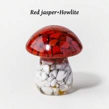 1PC Natural Crystal Mushroom Statue, Reiki Healing Stone Figurine, Feng Shui Amulet Sculpture, Home Office Desktop Outdoor Garden Decor - Epoxy Mushrooms - View 21