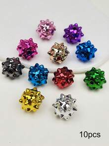 10pcs Colorful Acrylic Wolf Tooth Beads, Meteor Beads, Transparent Colored Sea Urchin Beads, DIY Jewelry Making Decorative Beads, Can Be Used For Earrings, Necklaces, Phone Chains, Keychains, Bag Charms - Sea Urchin Pearls - View 9
