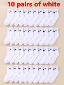20 Pairs Kids Mid-Calf Socks, Children Elastic Socks, Kids Short Socks, Kids Sports Socks, With Hook Design, Suitable For Teens Daily Wear, Suitable For Boys And Girls, Suitable For All Seasons - Multicolor - View 13