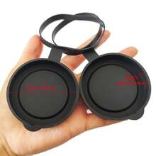 2 Pieces Binoculars Protective Rubber Objective Lens Cap Binocular Best Protect 52-55MM - Multicolor - View 6