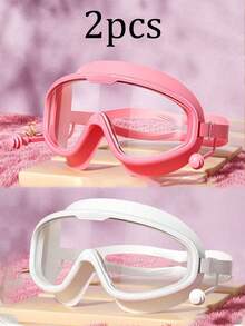 Large Frame Waterproof Anti-Fog Swimming Goggles, Adult Size, With Integrated Earplugs, Comfortable Design, Unisex, Transparent Wide Field Of View, Leak-Proof Seal, UV Protection, Durable Construction, Suitable For Swimming Pool Training And Water Sports - Multicolor - View 15