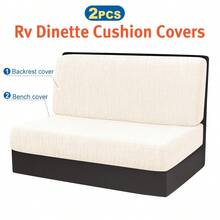 2pcs/Set Jacquard RV Dinette Cushions Covers Stretch Dust-Proof Couch Slipcover Hotel Booth Seat Covers RV Camper Car Backrest Cover - Multicolor - View 10