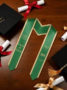 Custom Printed Graduation Sash With School Logo & Personalized Text, Class Of 2026 Graduation With University, Degree & Major, Multi-Color Graduation Shawl For Graduation Day - Multicolor - View 4