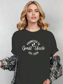 Promoted To Primo-Cuatro 2026 Women's Graphic Print T-Shirt Top Women's Blouses > Clothing - 黑色 - 查看 7