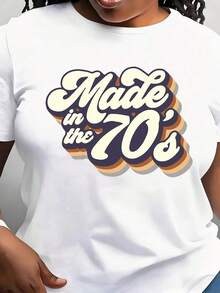 Modern MinimalistMade In The 70s Women's T-Shirt Casual Short Sleeve T-Shirt Everyday Outdoors Tee Suitable For Any Occasion Perfect For Birthday Gift All Season Wearcasual Everyday - 白色 - 查看 1