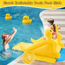 ASeenelling - Giant 98-Inch Inflatable Water Slide, 3D Inflatable Water Slide, Outdoor Water Game, Summer Pool Toy Game For Kids And Adults, Parties - Yellow - View 5