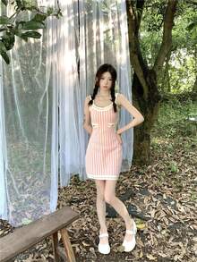 Women Short Dresses - Pink - View 2