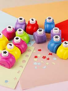 6/1pc Embossing Tool/Punch Set Craft Hole Punch Multicolor Creative Paper Punch Set, Suitable For DIY Handmade Album Decoration, Card Making, Art Photo Decoration, Stationery Supplies And Other Handmade Crafts, A Multifunctional Handmade Tool Gift, Desktop Decoration, Gift Filler, Room Decoration, Card Making Tool, DIY Scrapbook Handmade, Shape Cutter/Mold, Handmade Decoration, Heart/Star/Flower Embossing Tool - Multicolor - View 6