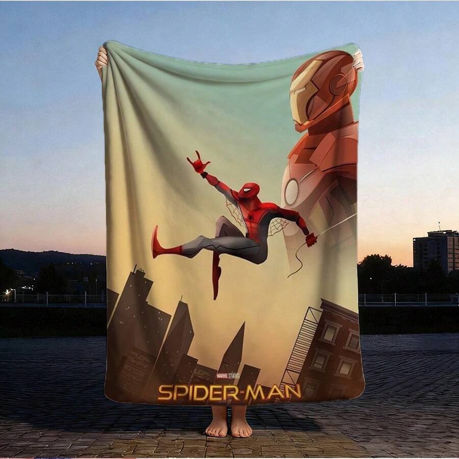 1pc Cartoon Character Printed Blanket,Superhero Movie Print Blanket,Retro Cartoon Style Throw Blanket,Cartoon Character Printed Blanket,All-Season Universal Nap Blanket,Character Home Decor Blanket,Modern Fashion Gift Suitable For Home Bedroom Bed Sofa Office Lunch Break Cover Picnic Blanket - Nhiều màu - Xem 1