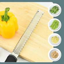 1Pack Lemon Zester Stainless Steel Cheese Grater With Plastic Cover Ergonomic Soft Black Handle Handheld Rotary Cheese Grater Zester Ideal For Kitchen Use And Food Preparation - 1 - View 6