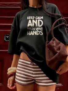 Casual And Fun Style Short Sleeve T-Shirt, Fashionable Short Sleeve T-Shirt For Spring And Summer 2026, Made In Mexico, 180 Grams. Cartoon Print, Couple Design, Suitable For Indoor Or Outdoor Wear. Crew Neck, Unisex, Ideal For Office And Leisure. One-Piece Pack. - BK-P631577SLNDXZGY617 - 查看 4