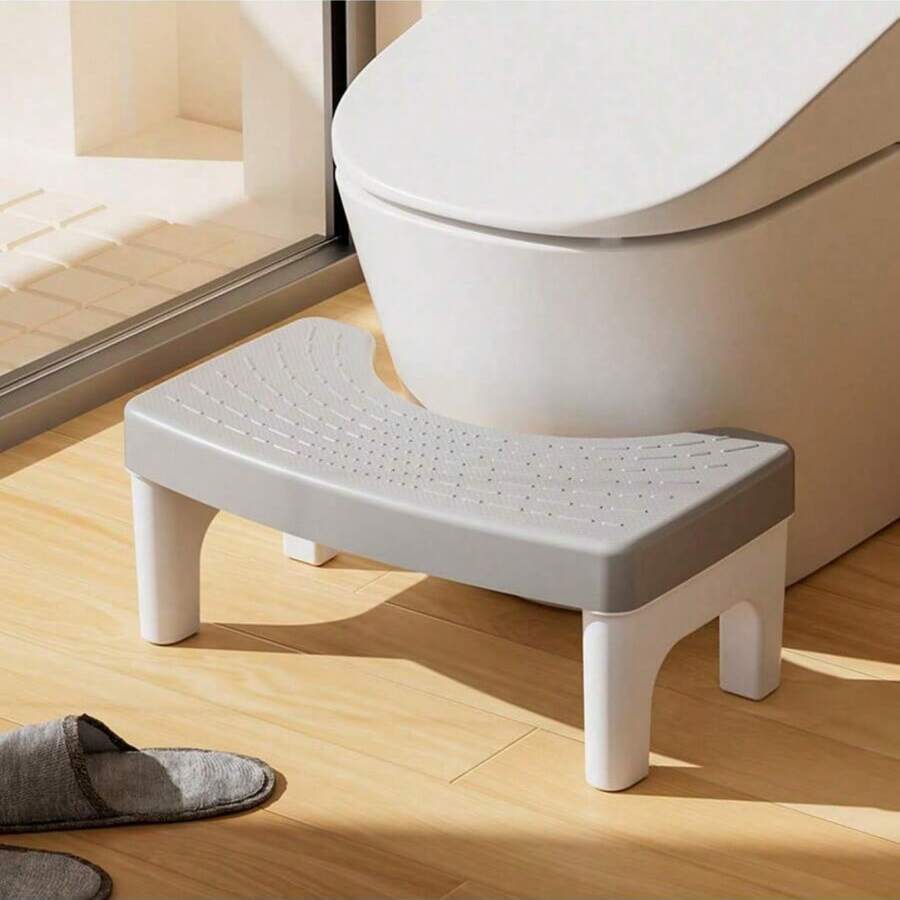 Anti-Slip Bathroom Foot Stool For Toilet, Ergonomic Design Squatting Stool For Adults, Promotes Natural Posture, Portable, Durable, Sturdy Stable Structure, Rounded Edges, Easy To Clean, Compact Size, Suitable For Daily Home Bathroom Use, Bathroom Accessory