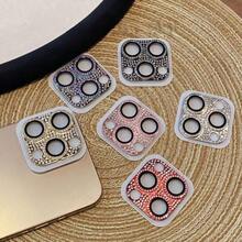 Pink Diamond Lens Protector For IPhone 17Pro/17Pro Max/16Pro/16Pro Max/15/14/13/12, Shiny Camera Lens Cover, Anti-Scratch Anti-Fingerprint Full Coverage Lens Cap, Phone Decorative Accessory, Girly Style Bestselling Birthday Gift For Besties And Sisters - Pink - View 9