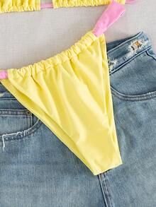 Bộ 2 món đồ bơi nữ mùa hè, họa tiết hoa ngẫu nhiên, dây mảnh, kiểu bikini gợi cảm, thích hợp cho mùa hè, ngày Valentine, đi biển, kỳ nghỉ, lễ hội, mặc hàng ngày, thời trang và thanh lịch, kỳ nghỉ hè, mùa xuân/hè, trang phục nữ ngày Valentine, lễ hội. - Nhiều màu - Xem 5