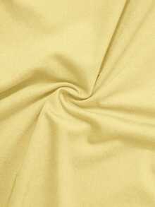 Vestido ajustado corto de manga corta con cuello en V liso para baile de graduación - Amarillo claro - Ver 9