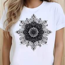 Printed T-Shirt For Men And Women - 白色 - 查看 1