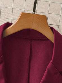 Blazer casual de unicolor para mujer - Burdeos - Ver 4
