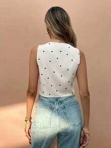 Camisa informal sin mangas para mujer, moda minimalista para uso diario - Multicolor - Ver 2