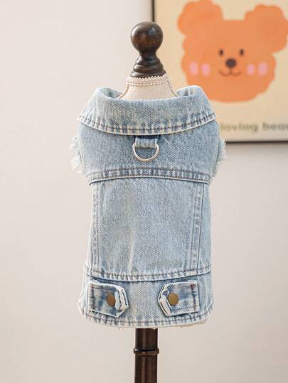 1pc Pet Clothing, Outdoor & Indoor Apparel For Small Dogs, Puppies, Cats, European & Korean Style Casual Vintage Outerwear