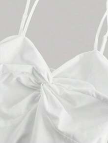 YHHSHEIN MOD Vestido con frente torcido, volantes en capas, empalmado y cintura ajustadaYHH - Blanco - Ver 3