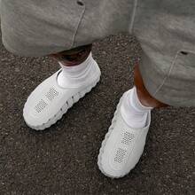 MIND001 Men Fashion Casual Athletic Shoes, Soft Sole Comfortable All Match Daily Walking Sports Sneakers - trắng - Xem 2