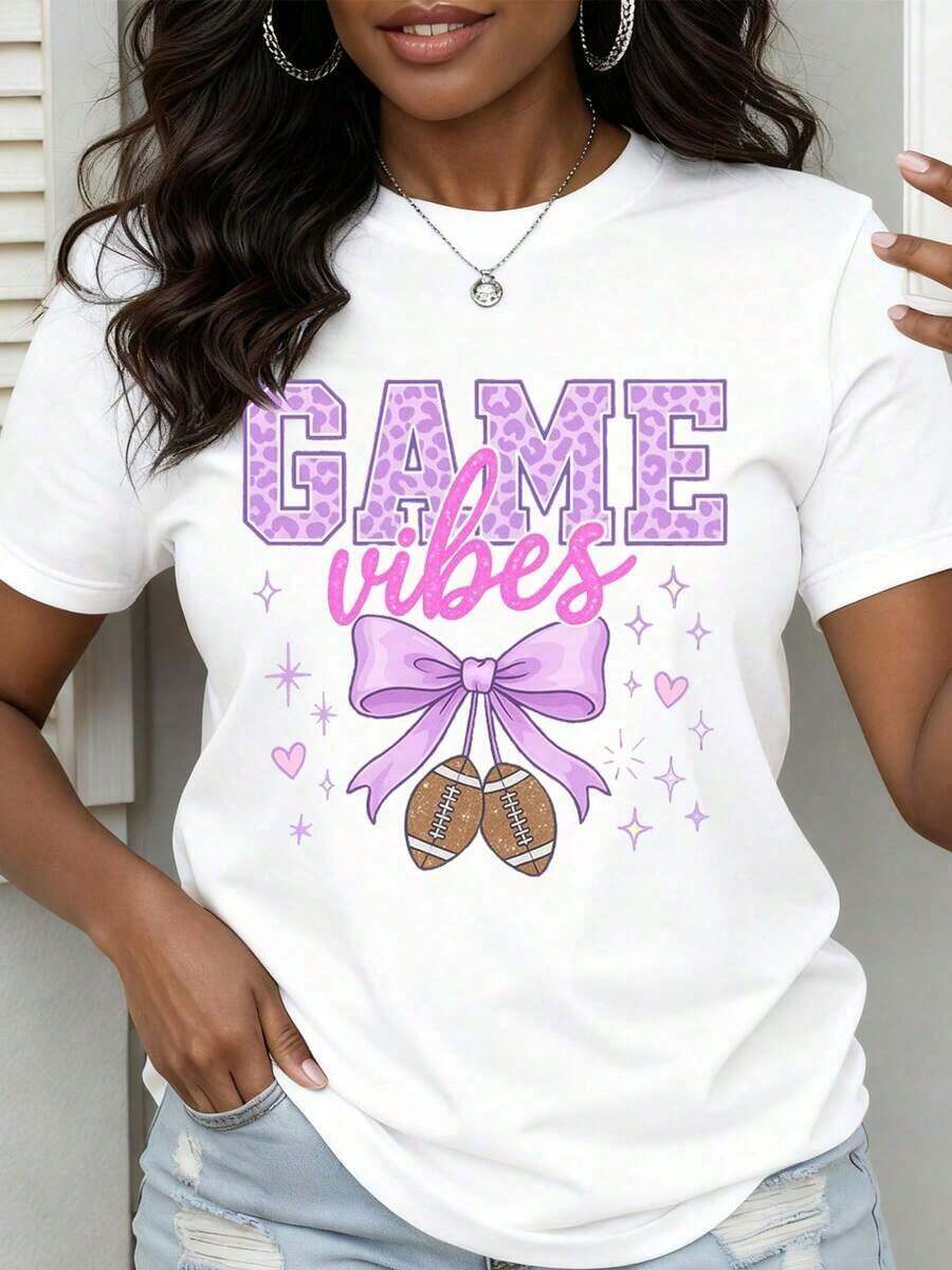 Camiseta Casual para Mujer con Estampado de Leopardo Rosa, Estilo Deportivo, para Fanáticas del Fútbol, Ideal para Eventos Deportivos, Fiestas y Festivales, 100% Algodón, Resistente - Blanco - Ver 1